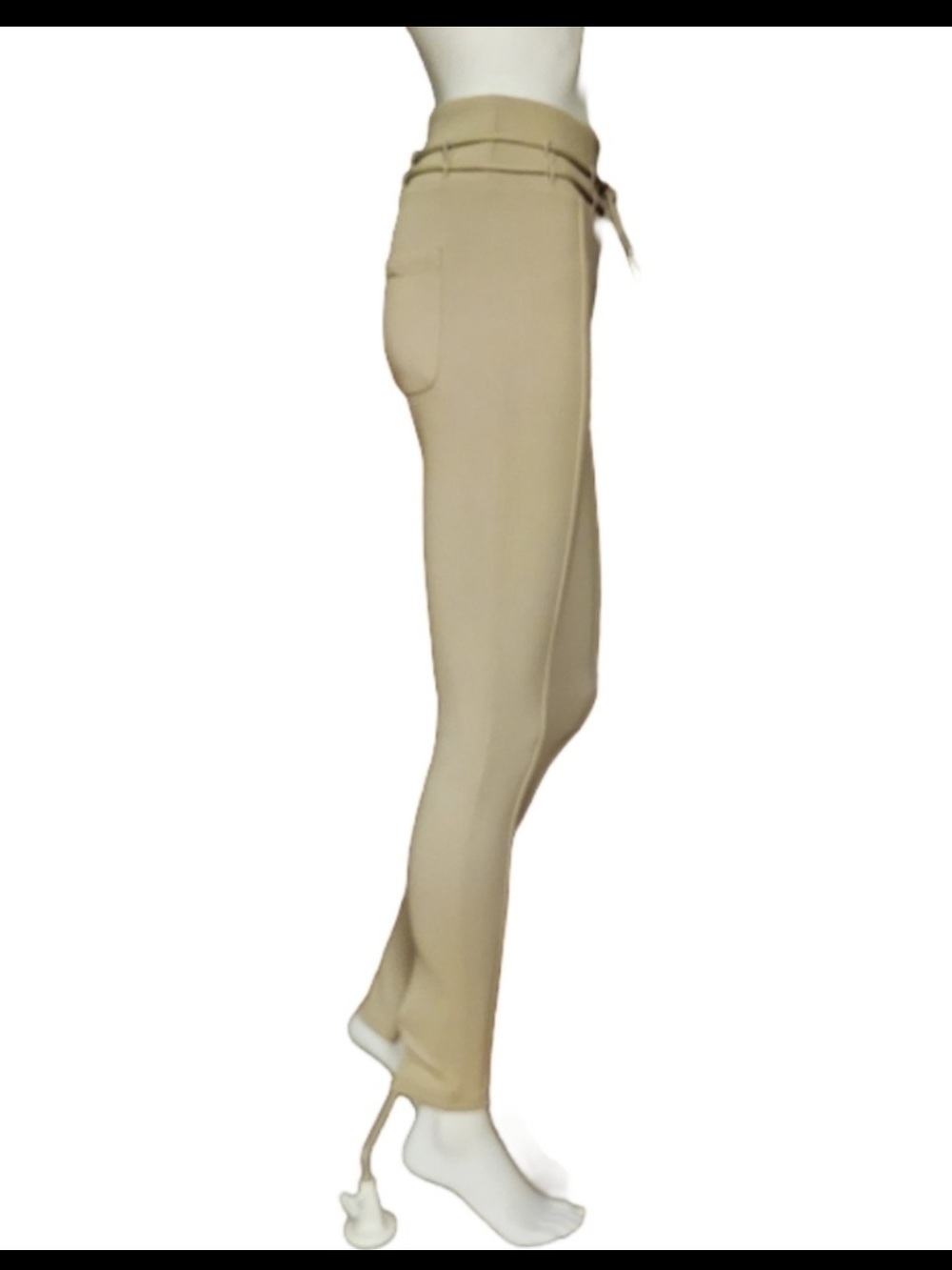 Manière De Voir Beige Neoprene Pintuck Leggings XS High Waist - Picture 8 of 16